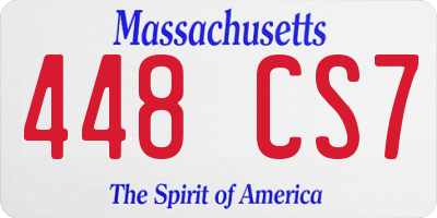MA license plate 448CS7