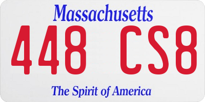 MA license plate 448CS8
