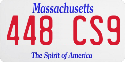 MA license plate 448CS9