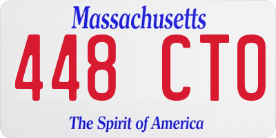 MA license plate 448CT0
