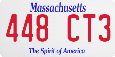 MA license plate 448CT3