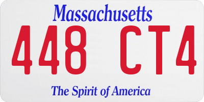 MA license plate 448CT4