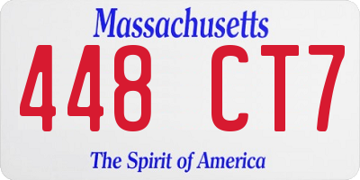 MA license plate 448CT7