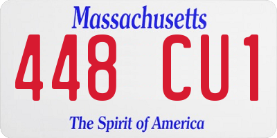 MA license plate 448CU1