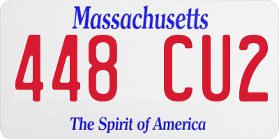 MA license plate 448CU2