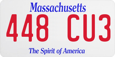 MA license plate 448CU3
