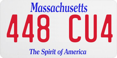 MA license plate 448CU4