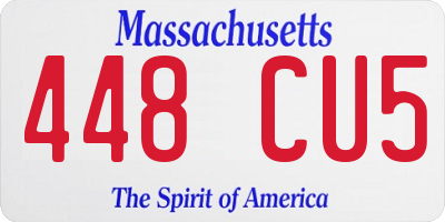 MA license plate 448CU5