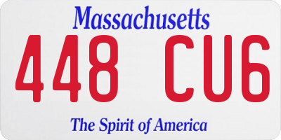 MA license plate 448CU6