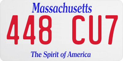 MA license plate 448CU7