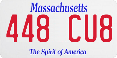 MA license plate 448CU8