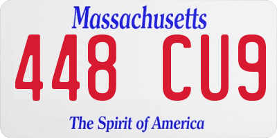MA license plate 448CU9