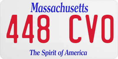 MA license plate 448CV0