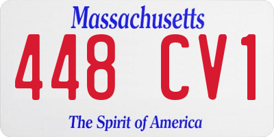 MA license plate 448CV1