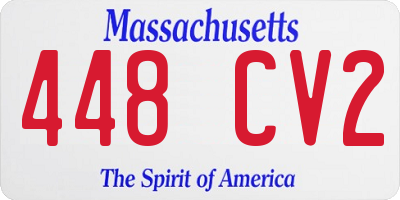 MA license plate 448CV2