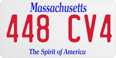 MA license plate 448CV4
