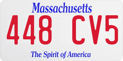 MA license plate 448CV5