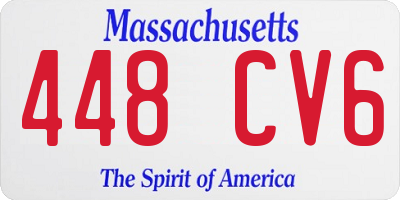 MA license plate 448CV6
