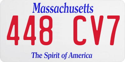 MA license plate 448CV7