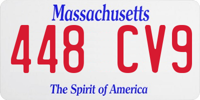 MA license plate 448CV9