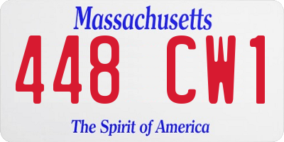 MA license plate 448CW1