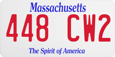 MA license plate 448CW2