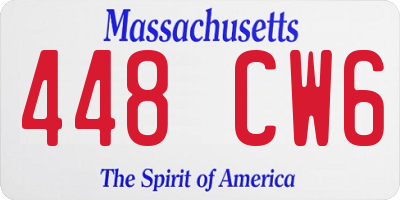 MA license plate 448CW6