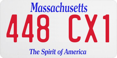 MA license plate 448CX1