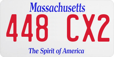 MA license plate 448CX2