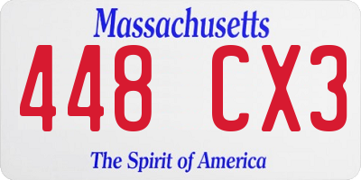 MA license plate 448CX3