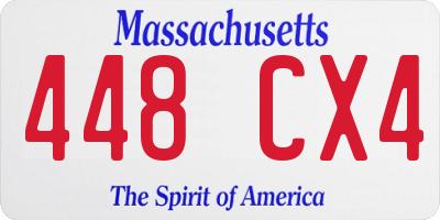 MA license plate 448CX4