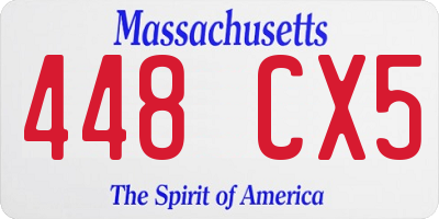 MA license plate 448CX5