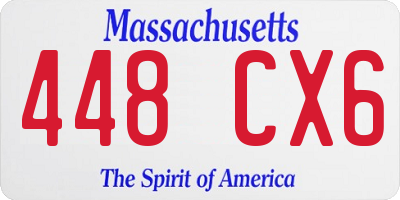 MA license plate 448CX6