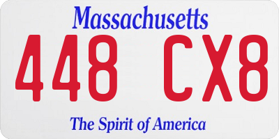 MA license plate 448CX8