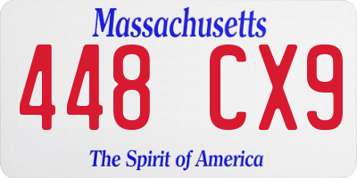 MA license plate 448CX9