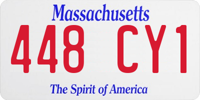 MA license plate 448CY1