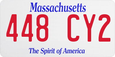 MA license plate 448CY2