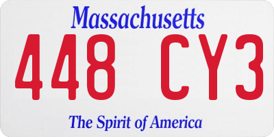 MA license plate 448CY3