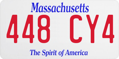 MA license plate 448CY4