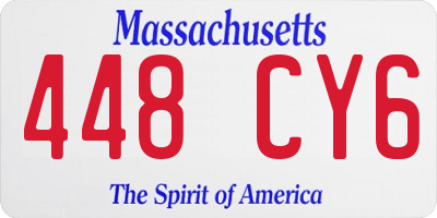 MA license plate 448CY6