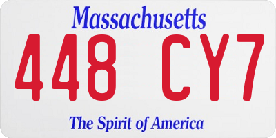 MA license plate 448CY7