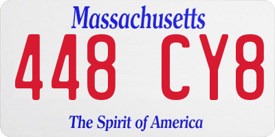 MA license plate 448CY8