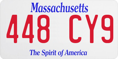 MA license plate 448CY9