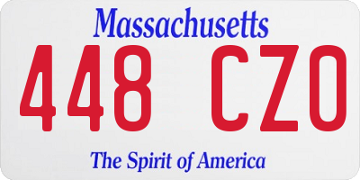 MA license plate 448CZ0