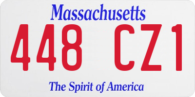 MA license plate 448CZ1
