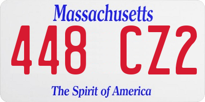 MA license plate 448CZ2