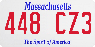 MA license plate 448CZ3