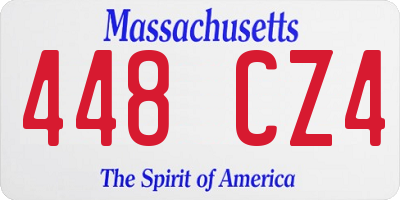 MA license plate 448CZ4