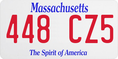 MA license plate 448CZ5