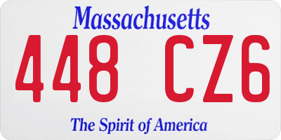 MA license plate 448CZ6